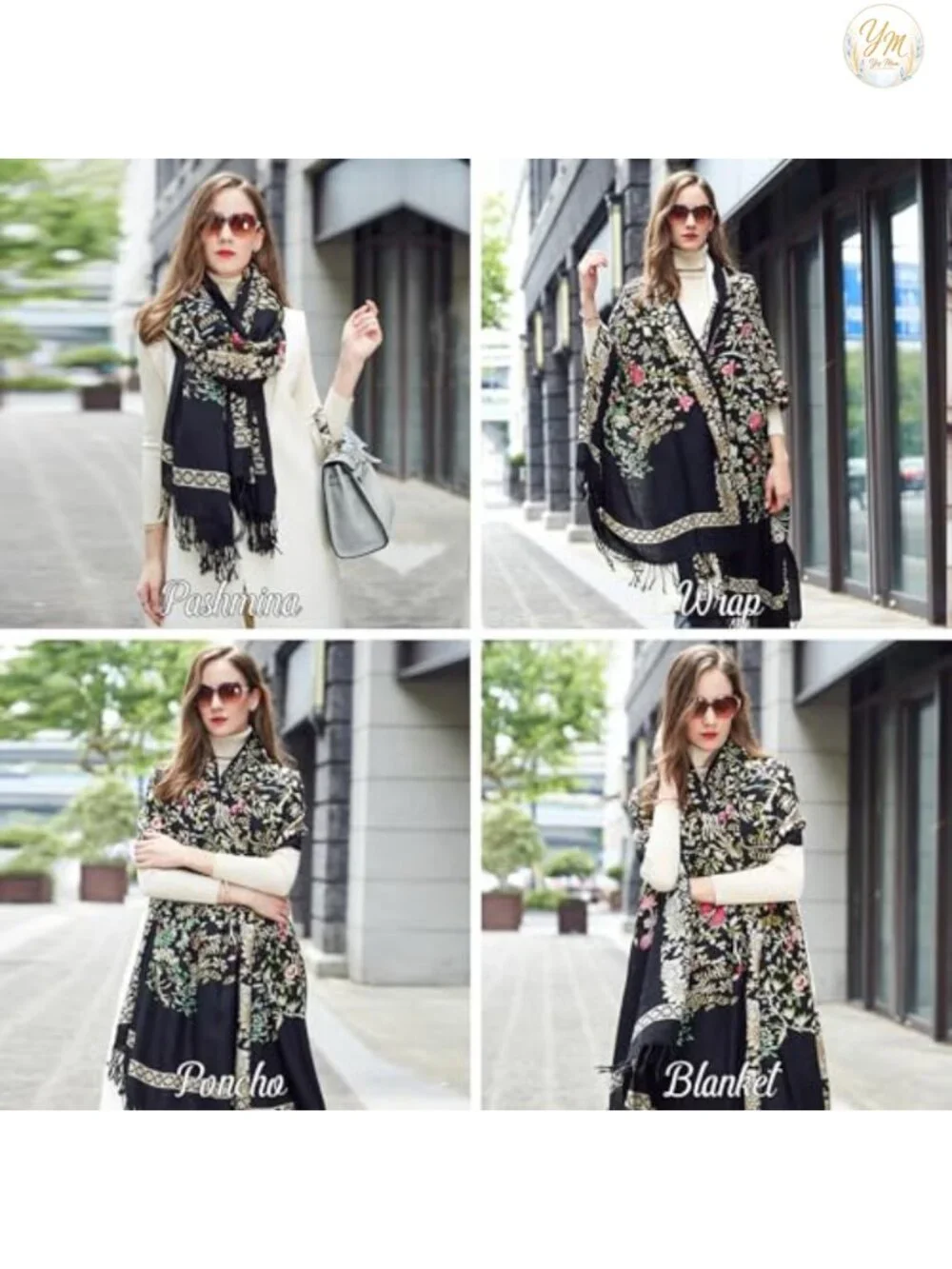 100% Merino Wool Extra Large Pashmina Shawl Women Oversized Wrap Handmade